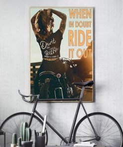 vintage motorcycle girl when in doubt ride it out poster 3