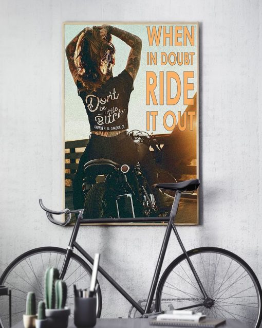 vintage motorcycle girl when in doubt ride it out poster 3