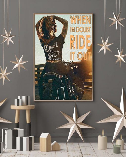 vintage motorcycle girl when in doubt ride it out poster 4
