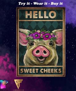 vintage pig hello sweet cheeks poster - Copy