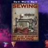 vintage sewing because murder is wrong skeleton poster