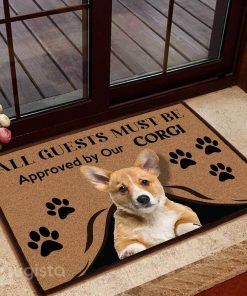 all guests must be approved by our corgi doormat 1