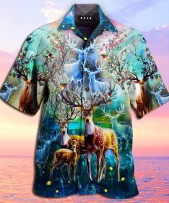 amazing deer full printing hawaiian shirt 3