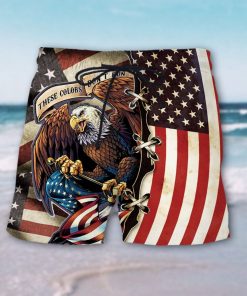 american eagle fly flag hawaiian shorts 1