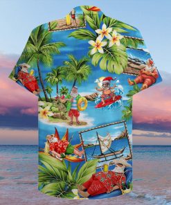 christmas santa claus surfing full printing hawaiian shirt 2
