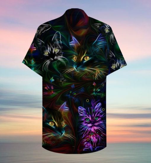 colorful cat full printing hawaiian shirt 2