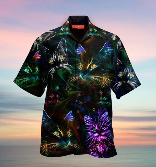 colorful cat full printing hawaiian shirt 3