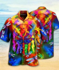 colorful dragonfly full printing hawaiian shirt 1