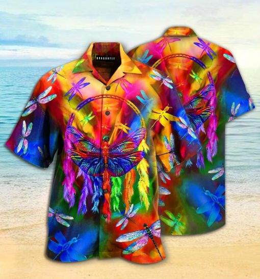 colorful dragonfly full printing hawaiian shirt 1