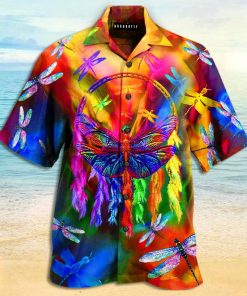 colorful dragonfly full printing hawaiian shirt 3