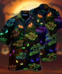 colorful groovy pumpkins cat eyes full printing hawaiian shirt 1
