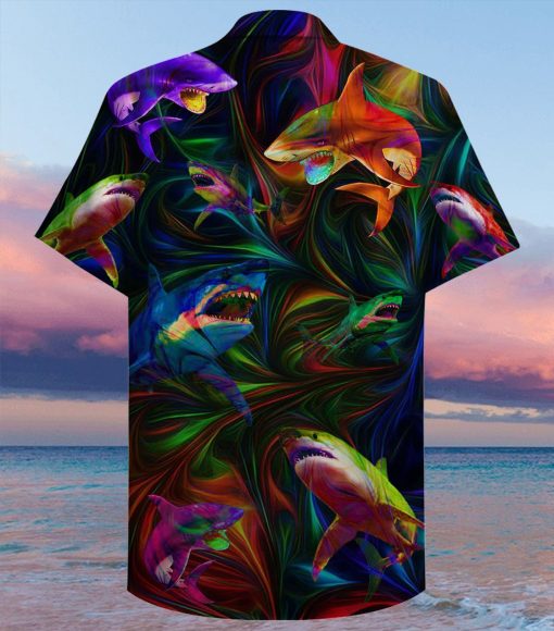 colorful shark full printing hawaiian shirt 2
