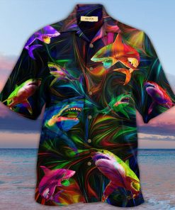 colorful shark full printing hawaiian shirt 3