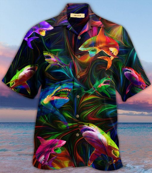 colorful shark full printing hawaiian shirt 3