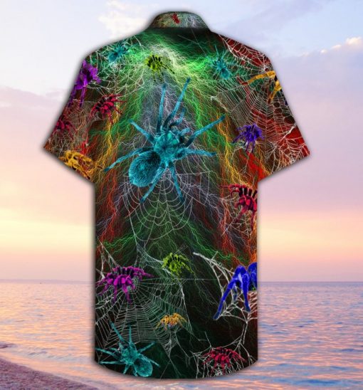 colorful spiderweb full printing hawaiian shirt 2