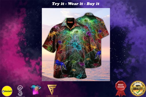 colorful spiderweb full printing hawaiian shirt