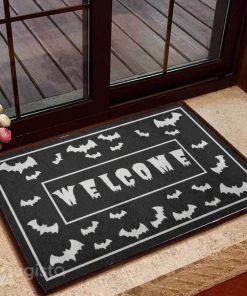 crazy bats welcome halloween doormat 1