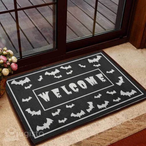 crazy bats welcome halloween doormat 1 - Copy (2)