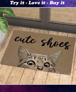 cute shoes cat doormat