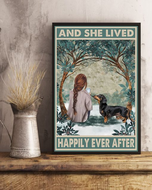 dachshund and she lived happily ever after retro poster 4