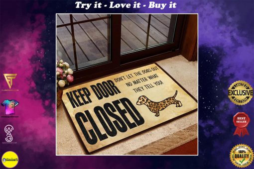 dachshund keep door closed dont lets the dog out doormat