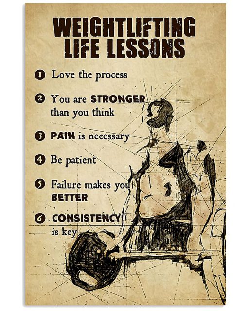 fitness weightlifting life lessons love the process poster 1