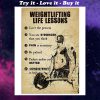 fitness weightlifting life lessons love the process poster