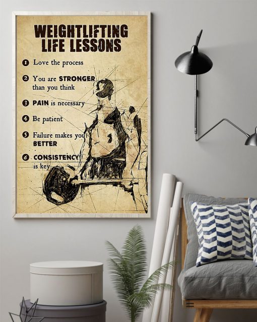fitness weightlifting life lessons love the process poster 2