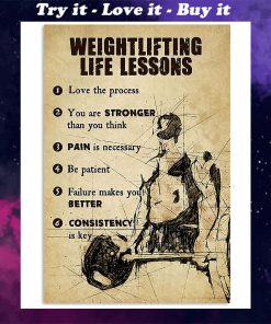 fitness weightlifting life lessons love the process poster