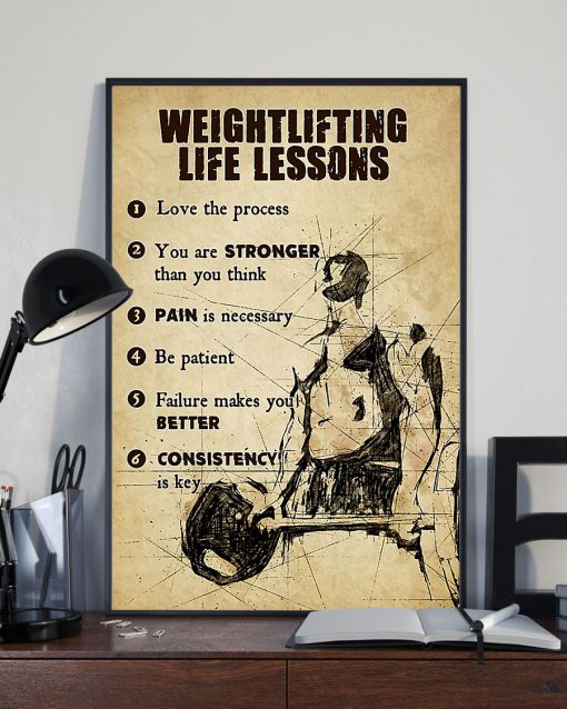 fitness weightlifting life lessons love the process poster 3