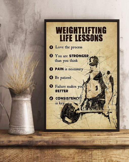 fitness weightlifting life lessons love the process poster 4