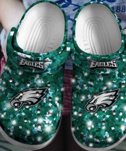 glitter philadelphia eagles football team crocs 1