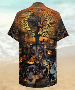 halloween dachshund full printing hawaiian shirt 2