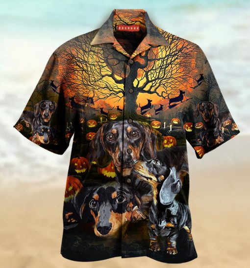 halloween dachshund full printing hawaiian shirt 3