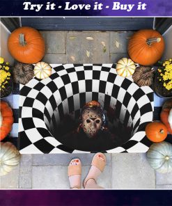 halloween friday the 13th jason voorhees illusion doormat