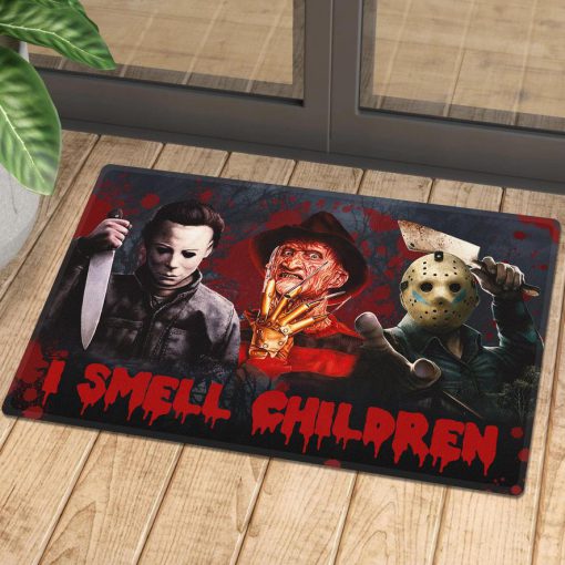 halloween horror killers i cant smell children doormat 1