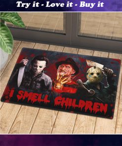 halloween horror killers i cant smell children doormat