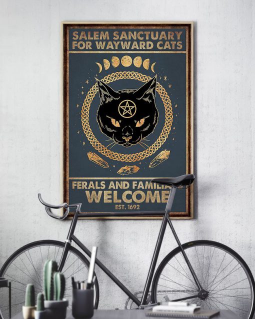 halloween salem sanctuary for wayward cats ferals and familiars welcome black cat retro poster 3