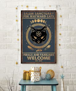 halloween salem sanctuary for wayward cats ferals and familiars welcome black cat retro poster 4
