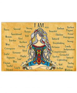 hippie girl yoga i am kind lovely strong proud unique poster 1