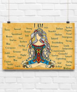 hippie girl yoga i am kind lovely strong proud unique poster 3