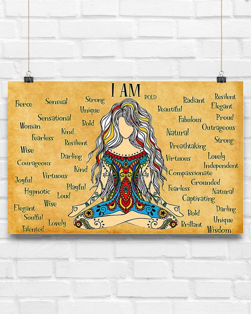 hippie girl yoga i am kind lovely strong proud unique poster 3