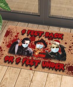 horror killers with mask 6 feet back or 6 feet under doormat 1 - Copy