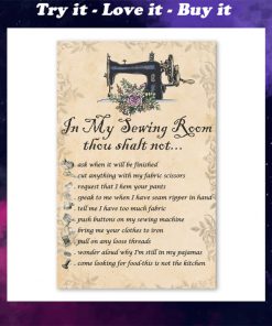 in my sewing room thou shalt not bedroom decor poster