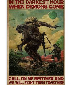 in the darkest hour when demons come call on me military retro poster 3