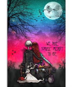 jack skellington and sally we are simply meant to be retro poster 1