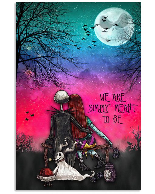 jack skellington and sally we are simply meant to be retro poster 1