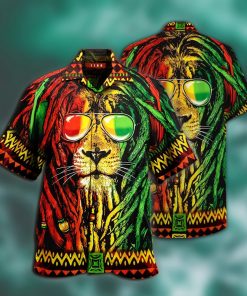 jamaica lion full printing hawaiian shirt 1