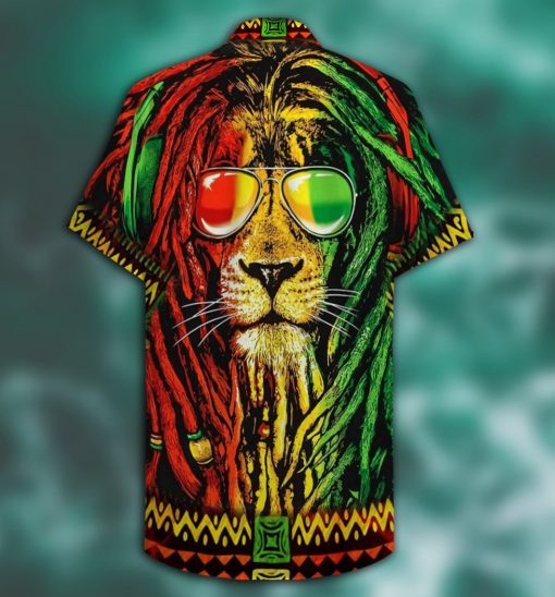 jamaica lion full printing hawaiian shirt 2