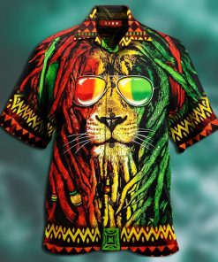 jamaica lion full printing hawaiian shirt 3
